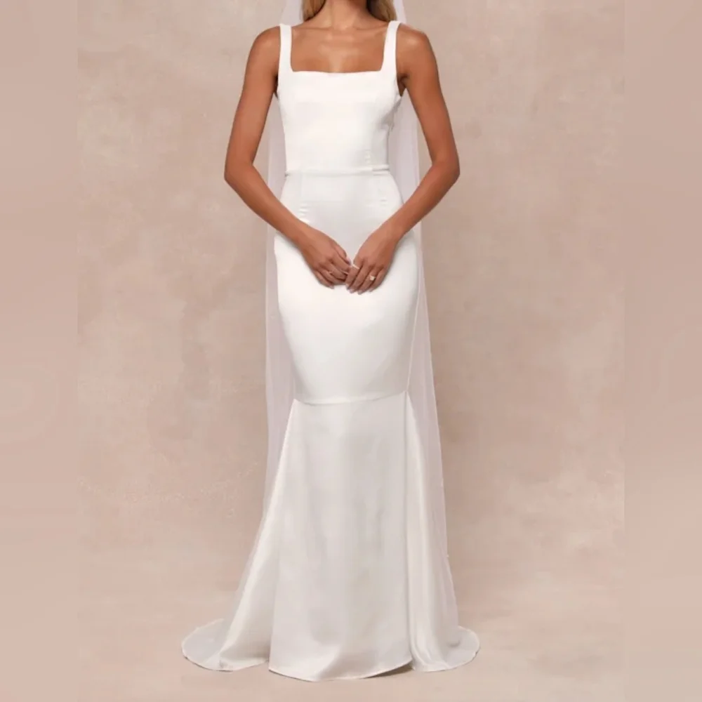 Lulus Women's Luxe Loveliness White Satin Backless Mermaid Maxi Dress, XS - Picture 3 of 9